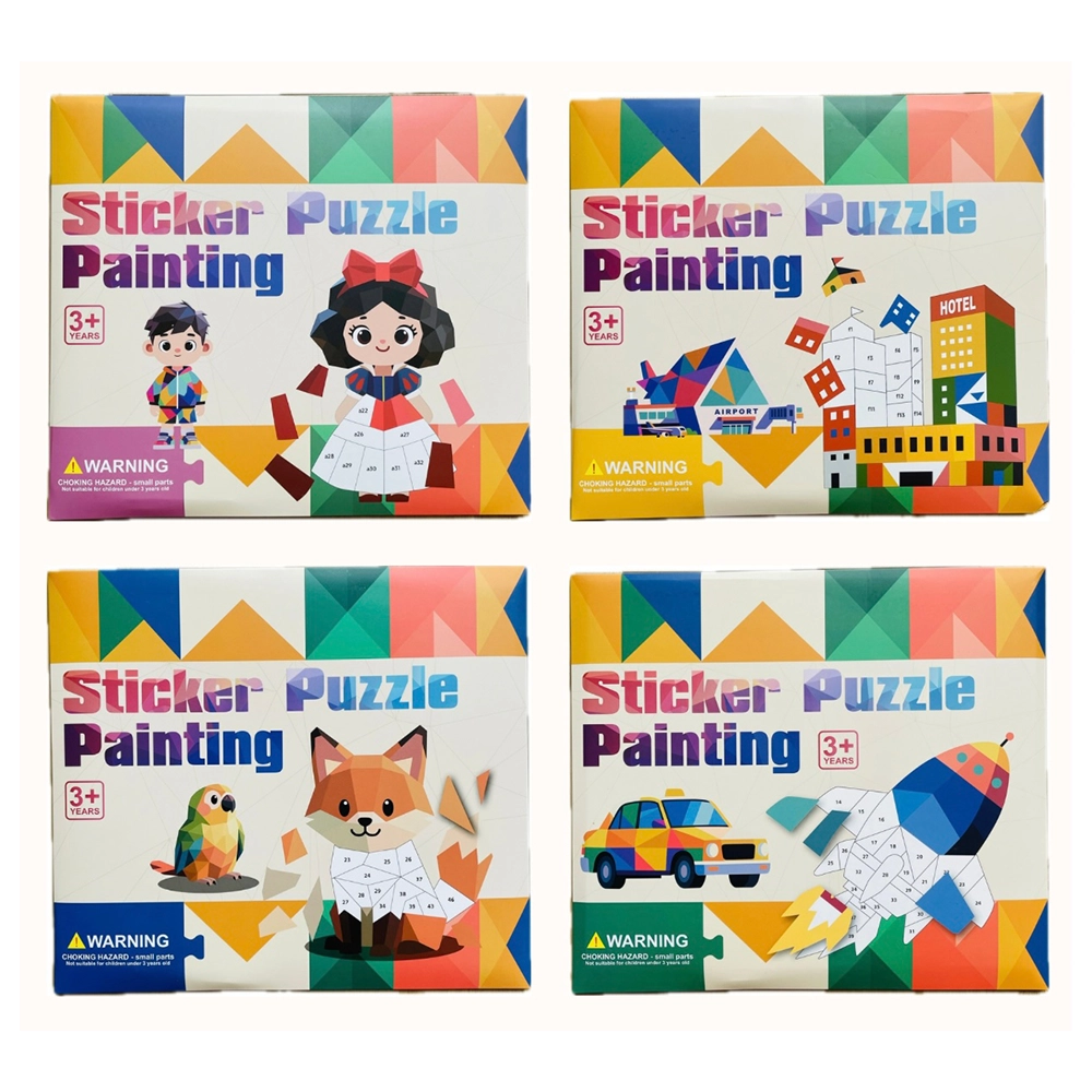 3D Geometric Shape Sticker Puzzle Painting Book